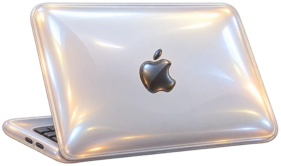 A pearly, glossy laptop