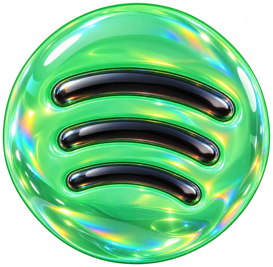 Spotify logo as a green glass bubble